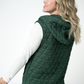 Heather Geometric Hooded Vest - Forest Green