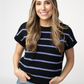 Striped Sweater Top - Black and Purple