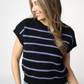 Striped Sweater Top - Black and Purple