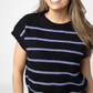 Striped Sweater Top - Black and Purple