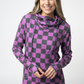 Ashley Hoodie - Black and Purple Checkers