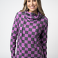Ashley Hoodie - Black and Purple Checkers