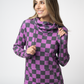 Ashley Hoodie - Black and Purple Checkers