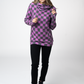 Ashley Hoodie - Black and Purple Checkers