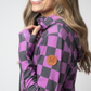 Ashley Hoodie - Black and Purple Checkers