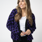 Micro Checkered Cardigan - Black and Purple