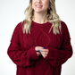 Cable Knit Sweater - Cranberry