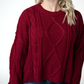 Cable Knit Sweater - Cranberry