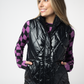 Remy Zip Up Vest - Shiny Black