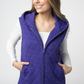 Heather Geometric Hooded Vest - Purple