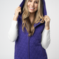 Heather Geometric Hooded Vest - Purple