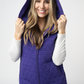 Heather Geometric Hooded Vest - Purple