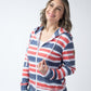 Fullzip Hoodie - Striped Red, White, and Micro Blue Stars