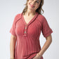 Juliette Button Top - Red