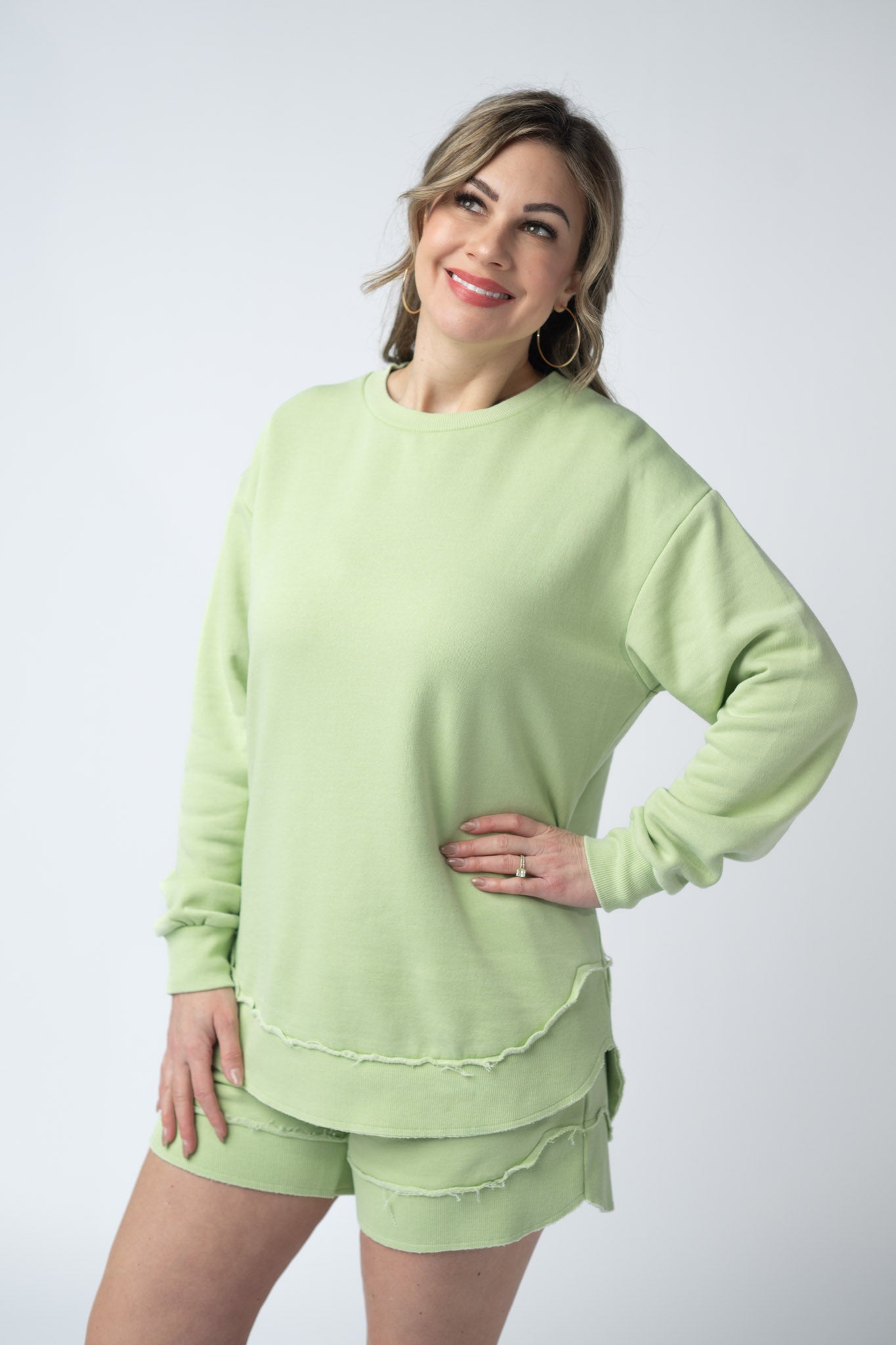 French Terry Stevie Shorts - Spring Leaf