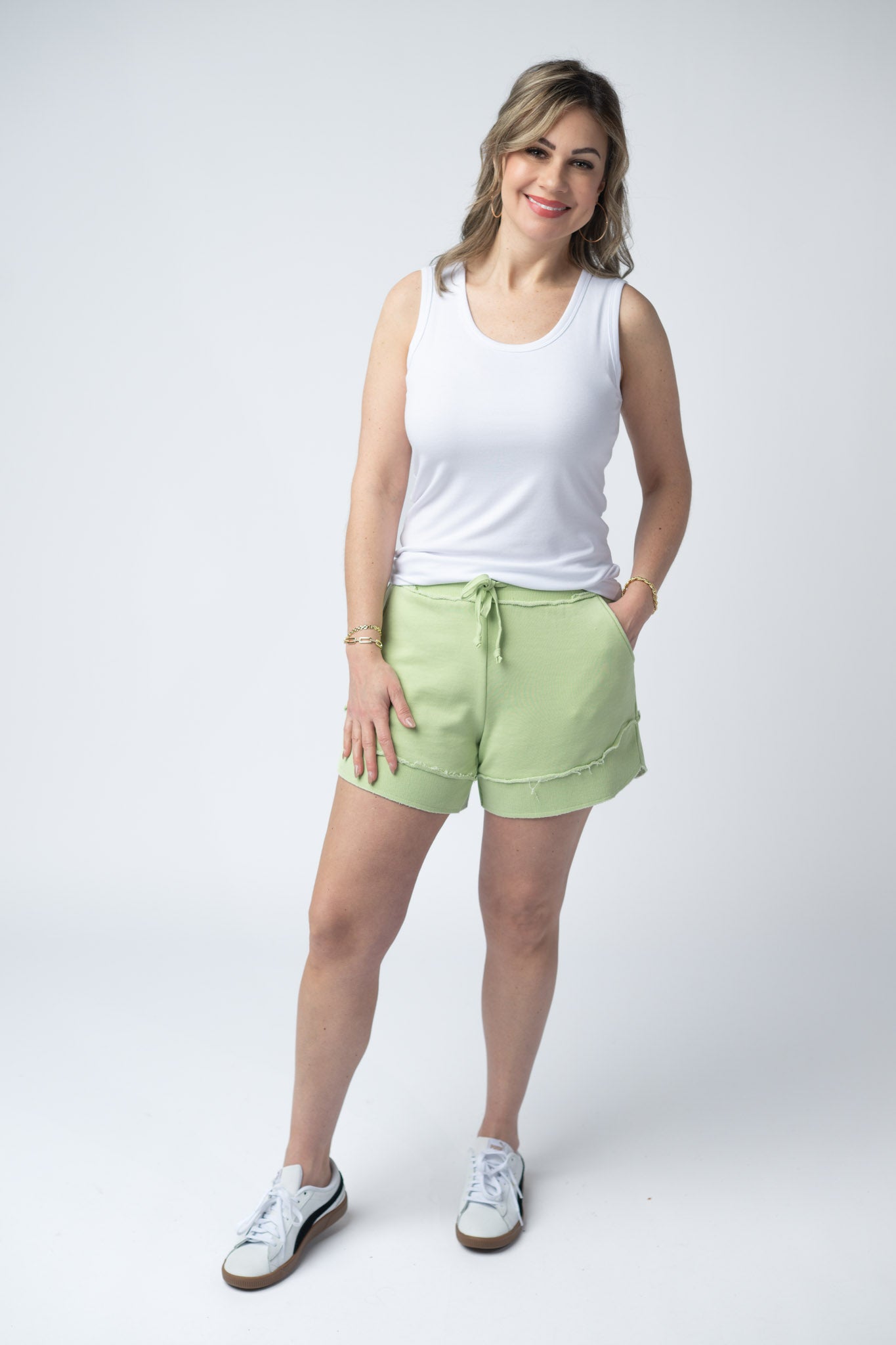 French Terry Stevie Shorts - Spring Leaf