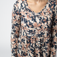 Long Sleeve Sarah Ruffle Top - Navy Autumn Petals