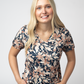 Sophie Top - Navy Autumn Petals