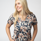 Sophie Top - Navy Autumn Petals