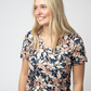 Sophie Top - Navy Autumn Petals