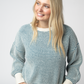 Charlotte Sweater - Teal and Ivory