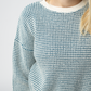 Charlotte Sweater - Teal and Ivory