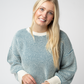 Charlotte Sweater - Teal and Ivory