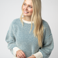 Charlotte Sweater - Teal and Ivory