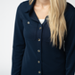 Ryleigh Ribbed Button Down - Navy