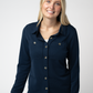 Ryleigh Ribbed Button Down - Navy
