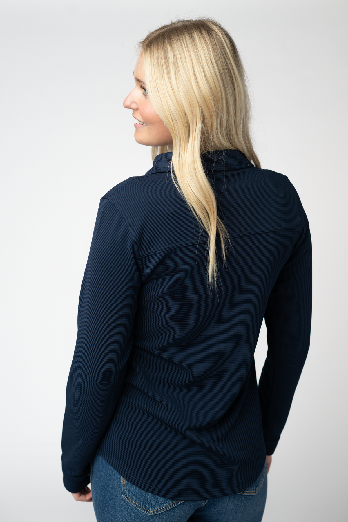 Ryleigh Ribbed Button Down - Navy