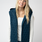 Heather Geometric Hooded Vest - Teal