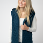 Heather Geometric Hooded Vest - Teal