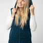 Heather Geometric Hooded Vest - Teal
