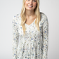 Long Sleeve Sarah Ruffle Top - Olive Meadow