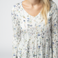 Long Sleeve Sarah Ruffle Top - Olive Meadow