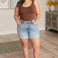 Classic High Rise Distressed Cuffed Cutoff Shorts - Judy Blue