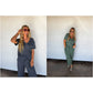 Down Time Jersey Lounge Set — Navy + Green