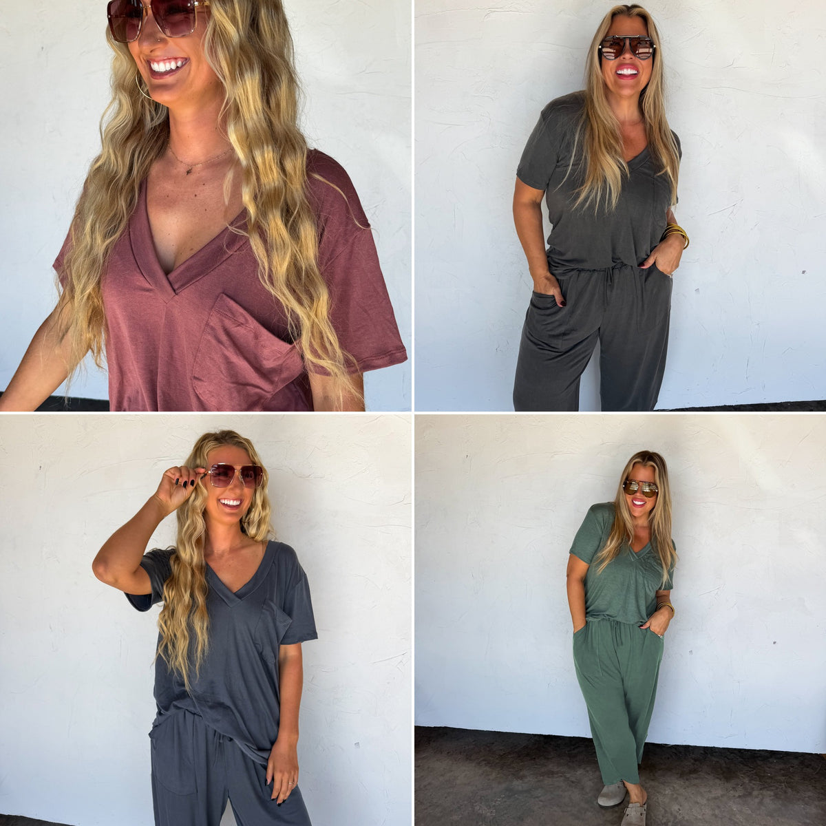 Down Time Jersey Lounge Set — all colors tighter grid