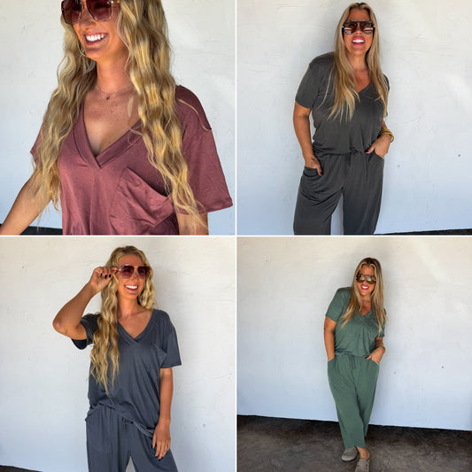 Down Time Jersey Lounge Set — all colors tighter grid