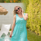 Aqua Beverly Button Dress