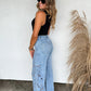PREORDER: Floral Charm Wide Leg Jeans // eta early June