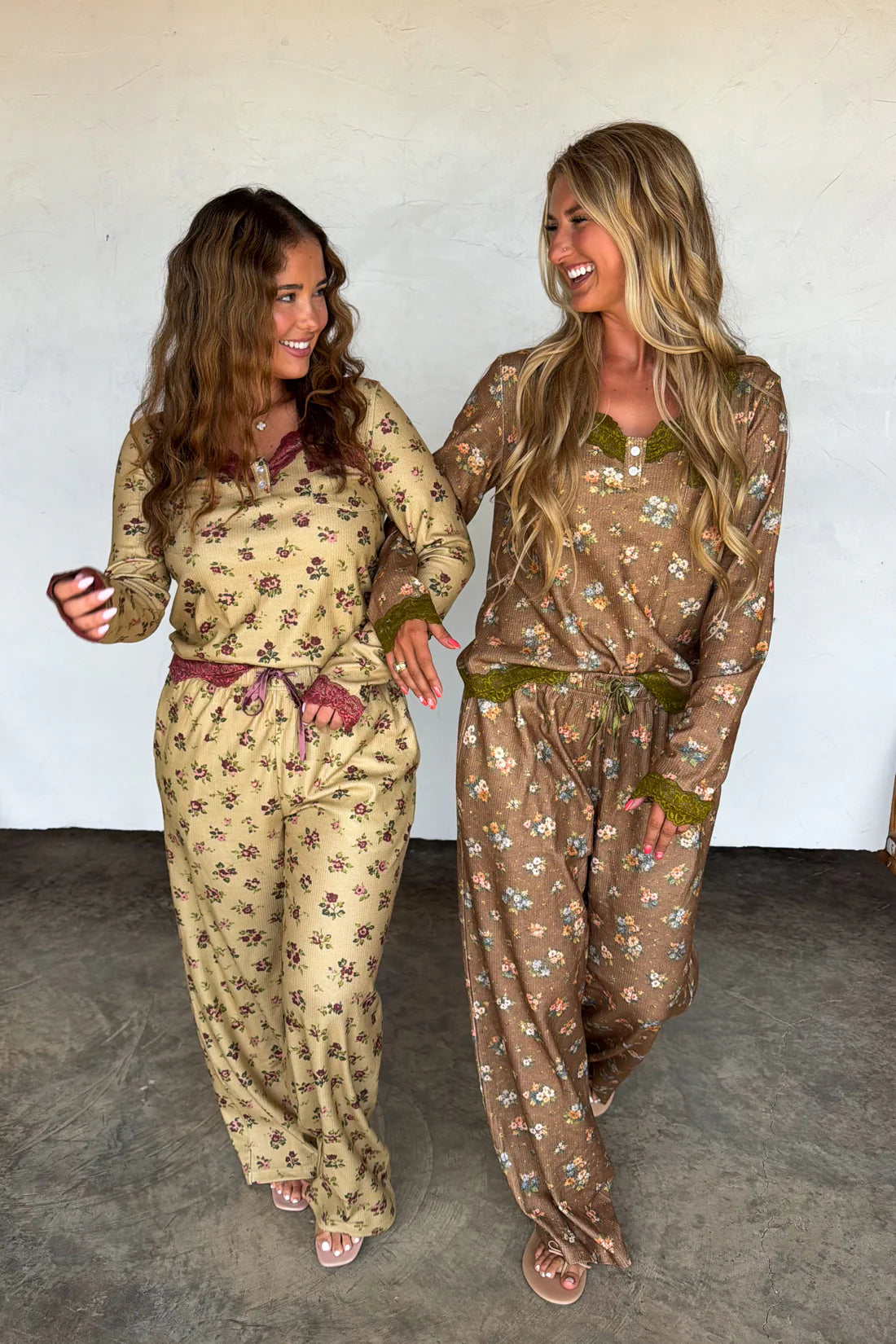 PREORDER: Floral & Lace Thermal Knit Lounge Sets // eta Sept