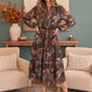 Autumn Garden Floral Midi Dress
