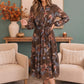 Autumn Garden Floral Midi Dress