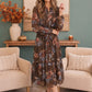 Autumn Garden Floral Midi Dress