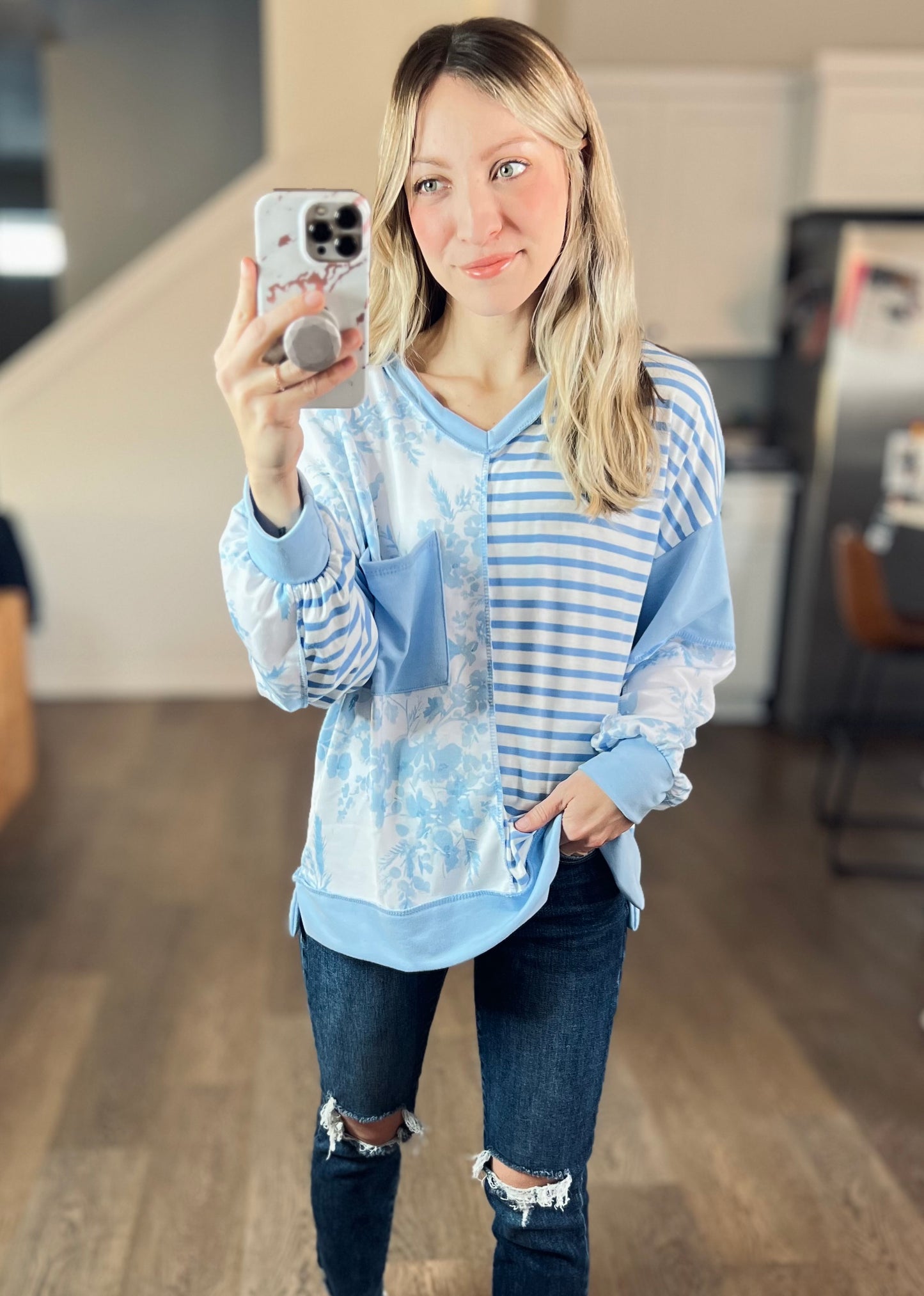 Coastal Calm Colorblock Top