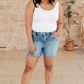 Elle High Rise Rhinestone Cutoff Shorts - Judy Blue