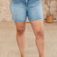 Elle High Rise Rhinestone Cutoff Shorts - Judy Blue