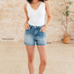Elle High Rise Rhinestone Cutoff Shorts - Judy Blue